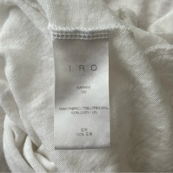 IRO White Karami Asymmetrical Lace Up Slub Linen Tank - Picture 9 of 9